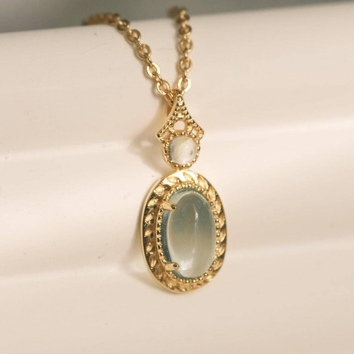 November Birthstone Gemstone Necklace Gift for Her Natural Sky Blue Topaz Necklace 925 Sterling Silver 18K Gold Plated Pendant