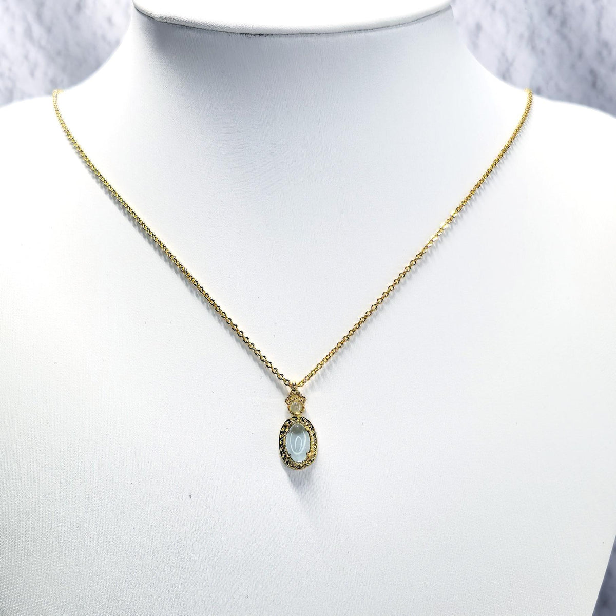 November Birthstone Gemstone Necklace Gift for Her Natural Sky Blue Topaz Necklace 925 Sterling Silver 18K Gold Plated Pendant
