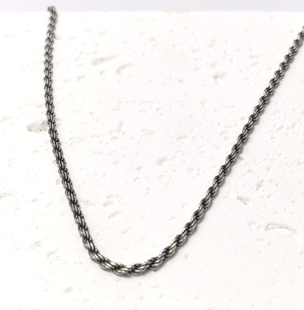 S925 Sterling Silver Rope Chain Necklace 18 inches