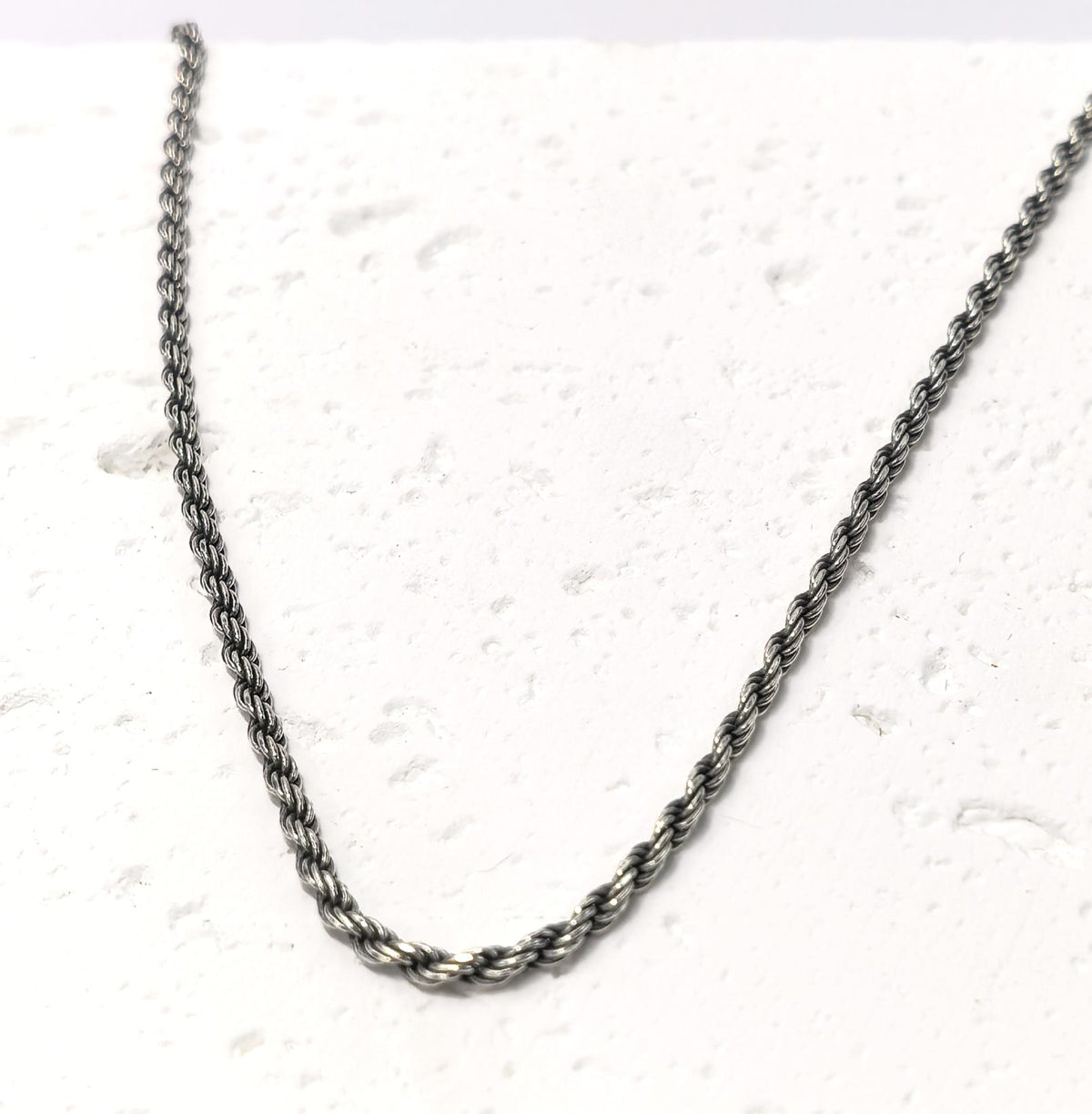 S925 Sterling Silver Rope Chain Necklace 18 inches