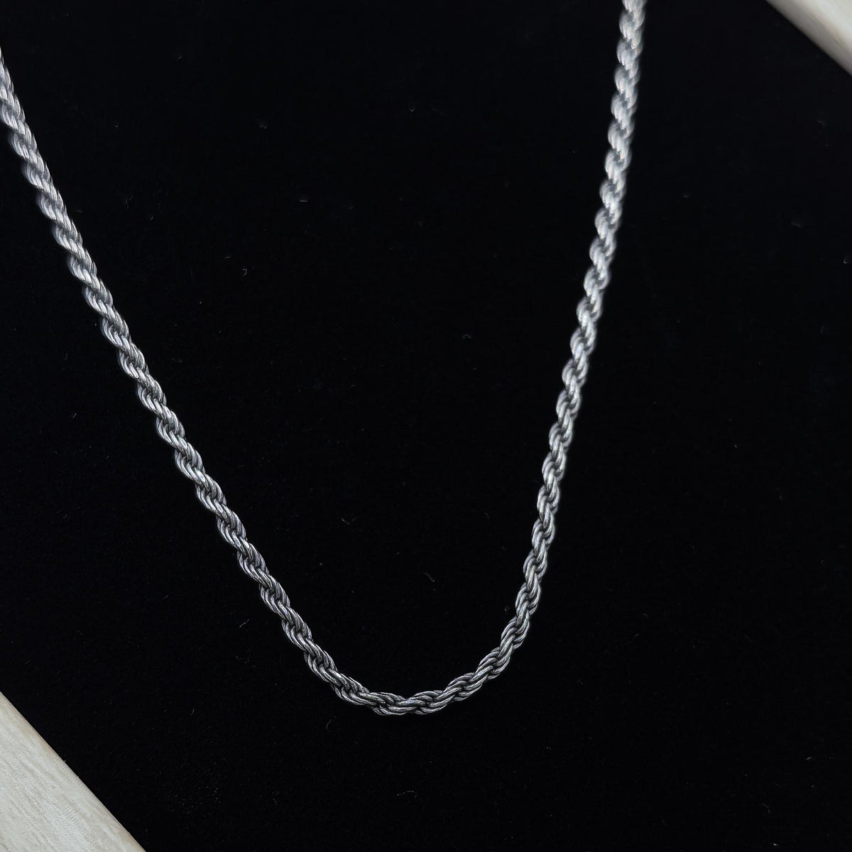 S925 Sterling Silver Rope Chain Necklace 18 inches