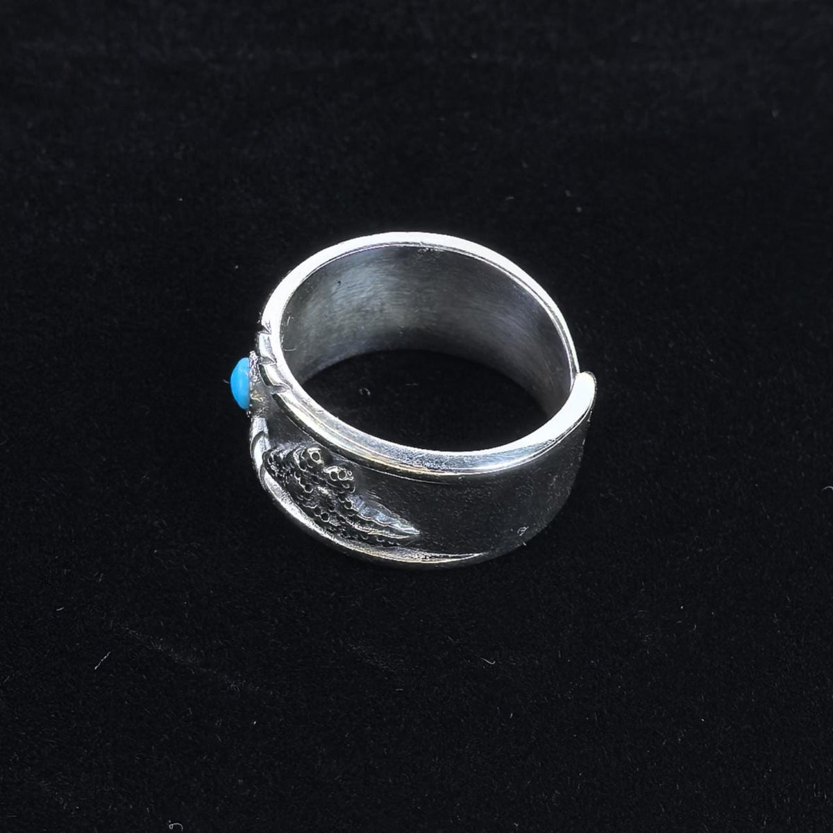 S925 Sterling Silver Turquoise Ring – Eagle Design Band Custom Engraved