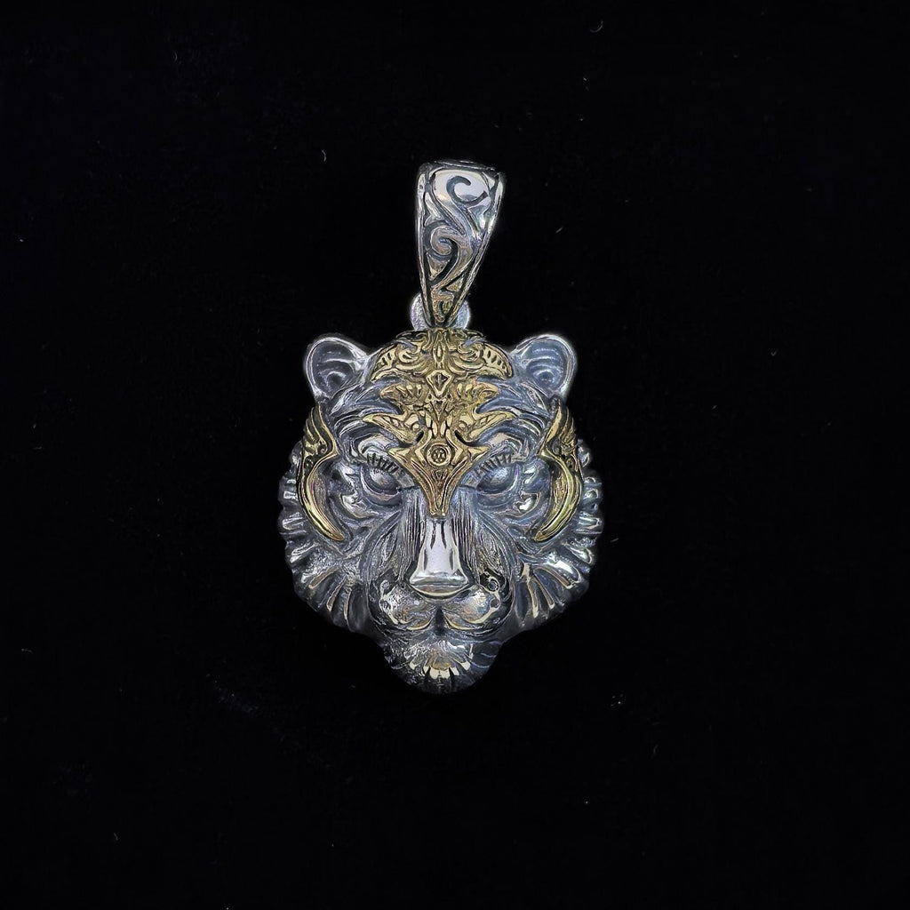 S925 Sterling Silver Tiger Head Pendant Necklace – Fierce Animal Jewelry Custom Engraved