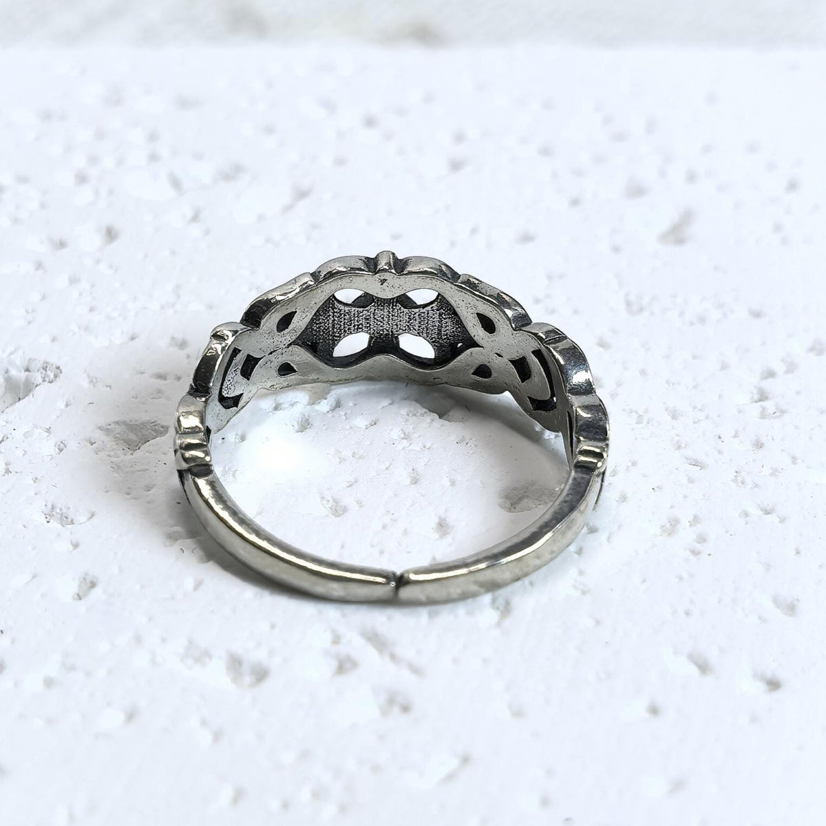 925 Sterling Silver Oxidized Floral Vine Ring Vintage Style Openwork Band Gift