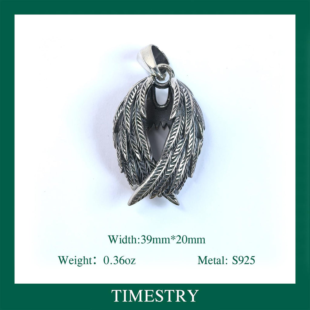 S925 Sterling Silver Feather Leaf Pendant Necklace – Vintage Style Boho Jewelry