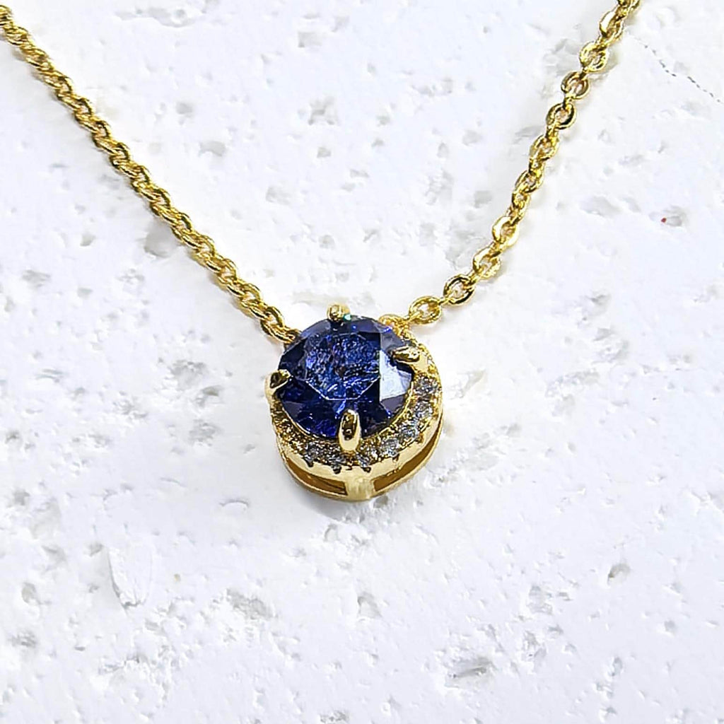 Natural Tanzanite Necklace 925 Sterling Silver 18K Gold Plated Pendant December Birthstone Blue Gemstone Necklace Gift for Her