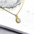 November Birthstone Gemstone Necklace Gift for Her Natural Sky Blue Topaz Necklace 925 Sterling Silver 18K Gold Plated Pendant