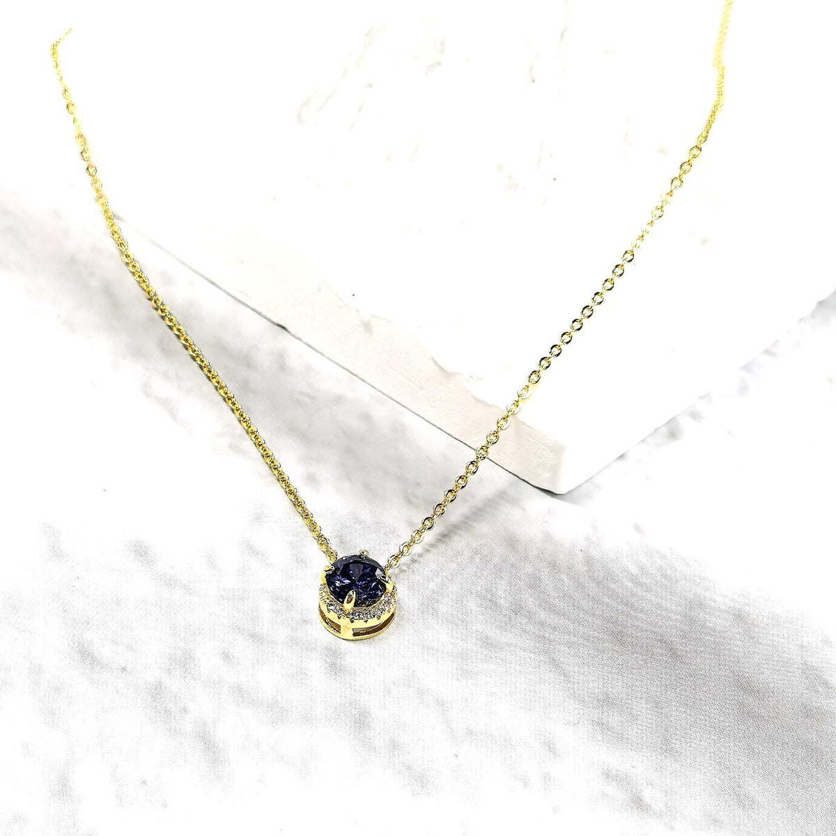 Natural Tanzanite Necklace 925 Sterling Silver 18K Gold Plated Pendant December Birthstone Blue Gemstone Necklace Gift for Her
