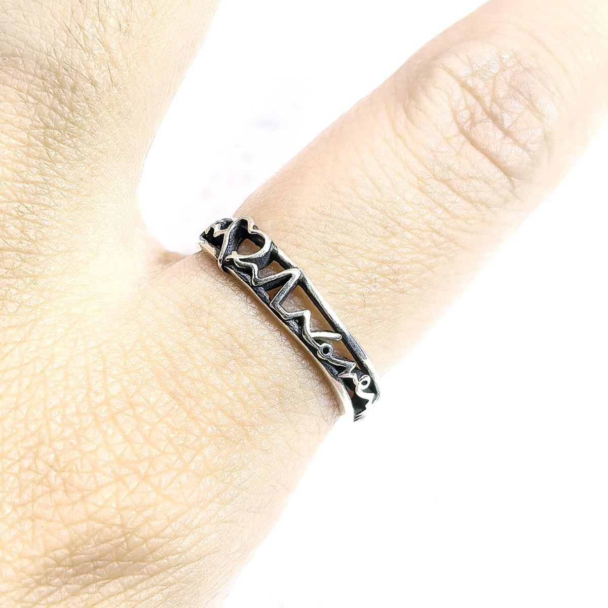 Romantic Silver Heartbeat Lover's Ring – Love Pulse Design Promise Band, Romantic Gift for Her or Him, Adjustable Size Style Jewelry