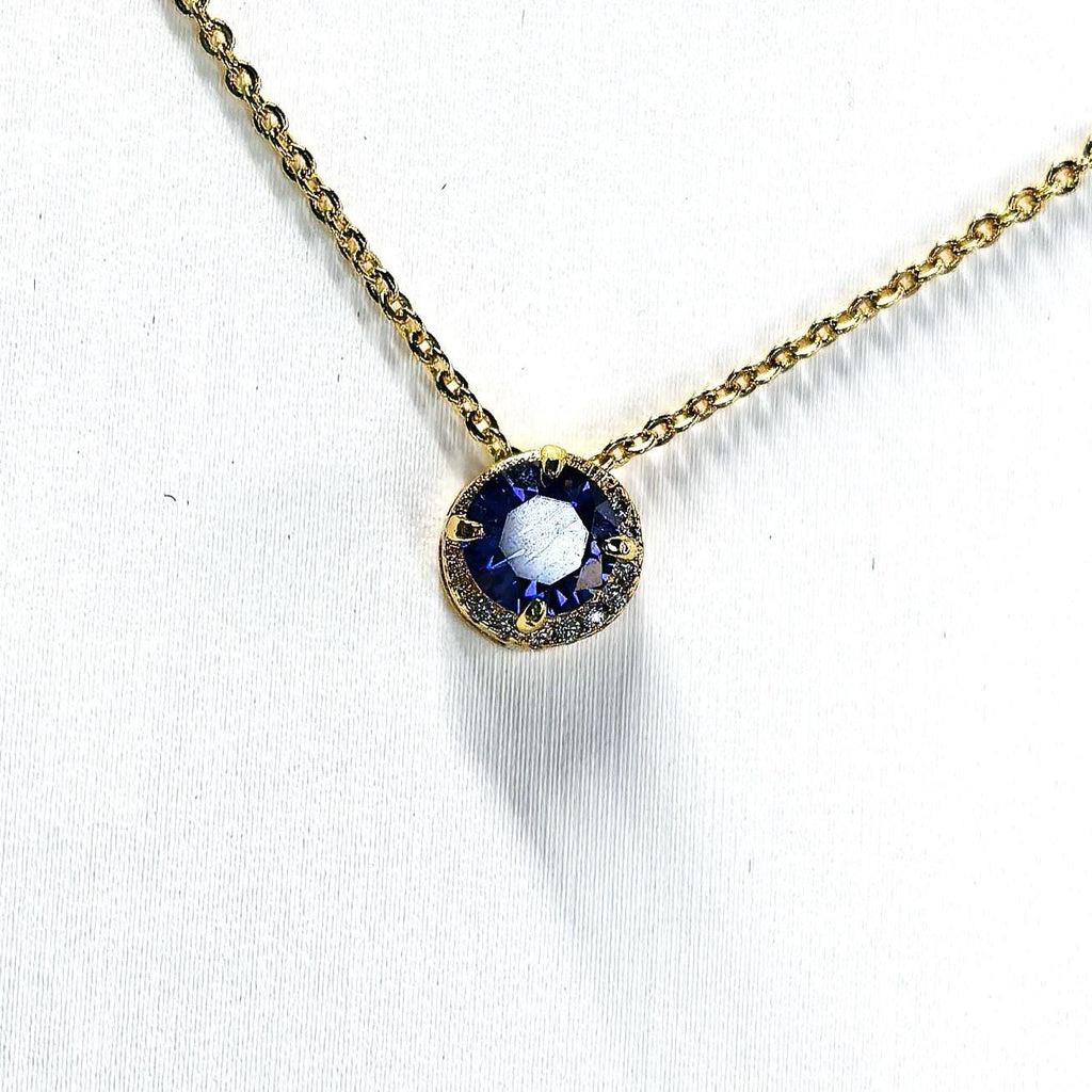 Natural Tanzanite Necklace 925 Sterling Silver 18K Gold Plated Pendant December Birthstone Blue Gemstone Necklace Gift for Her