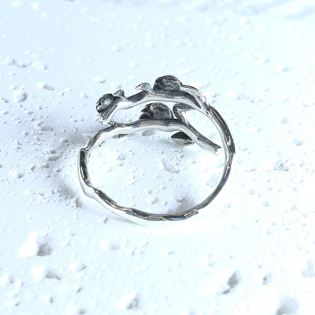 Vintage Victorian Style S925 Sterling Silver Rose Flower Ring – Adjustable