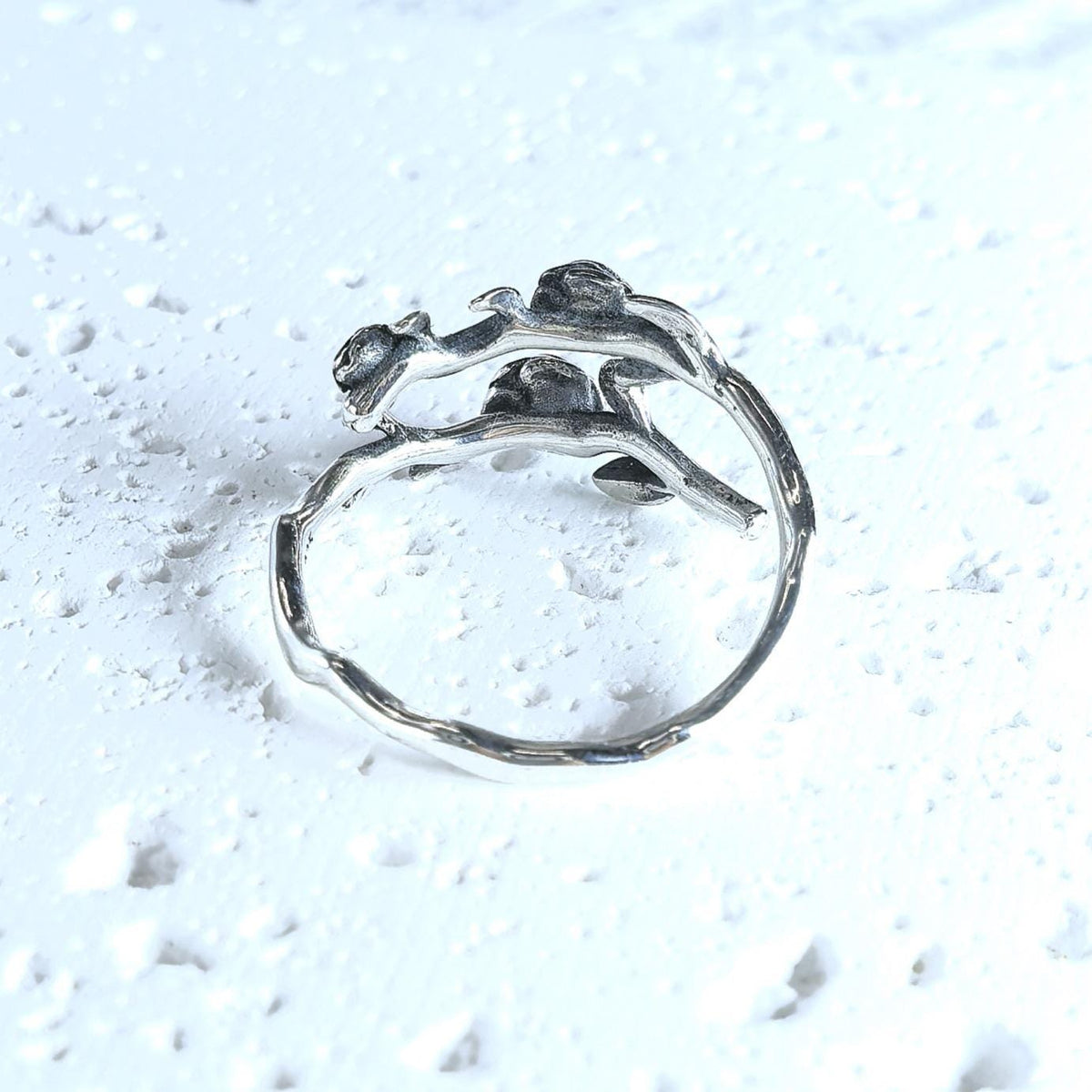 Vintage Victorian Style S925 Sterling Silver Rose Flower Ring – Adjustable