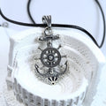 Sterling Silver S925 Anchor & Ship Wheel Pendant Necklace – Nautical Maritime Jewelry Gift
