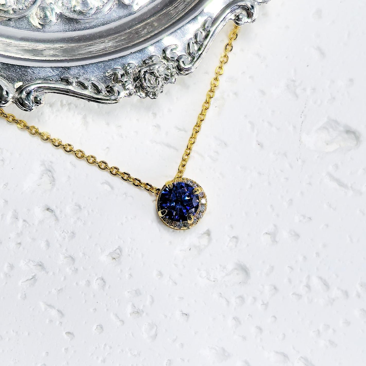 Natural Tanzanite Necklace 925 Sterling Silver 18K Gold Plated Pendant December Birthstone Blue Gemstone Necklace Gift for Her