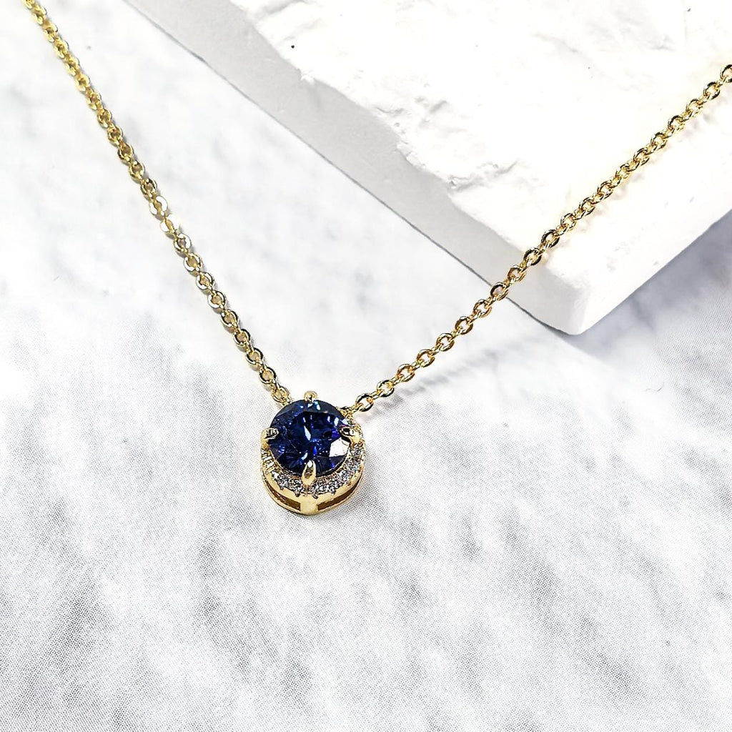 Natural Tanzanite Necklace 925 Sterling Silver 18K Gold Plated Pendant December Birthstone Blue Gemstone Necklace Gift for Her