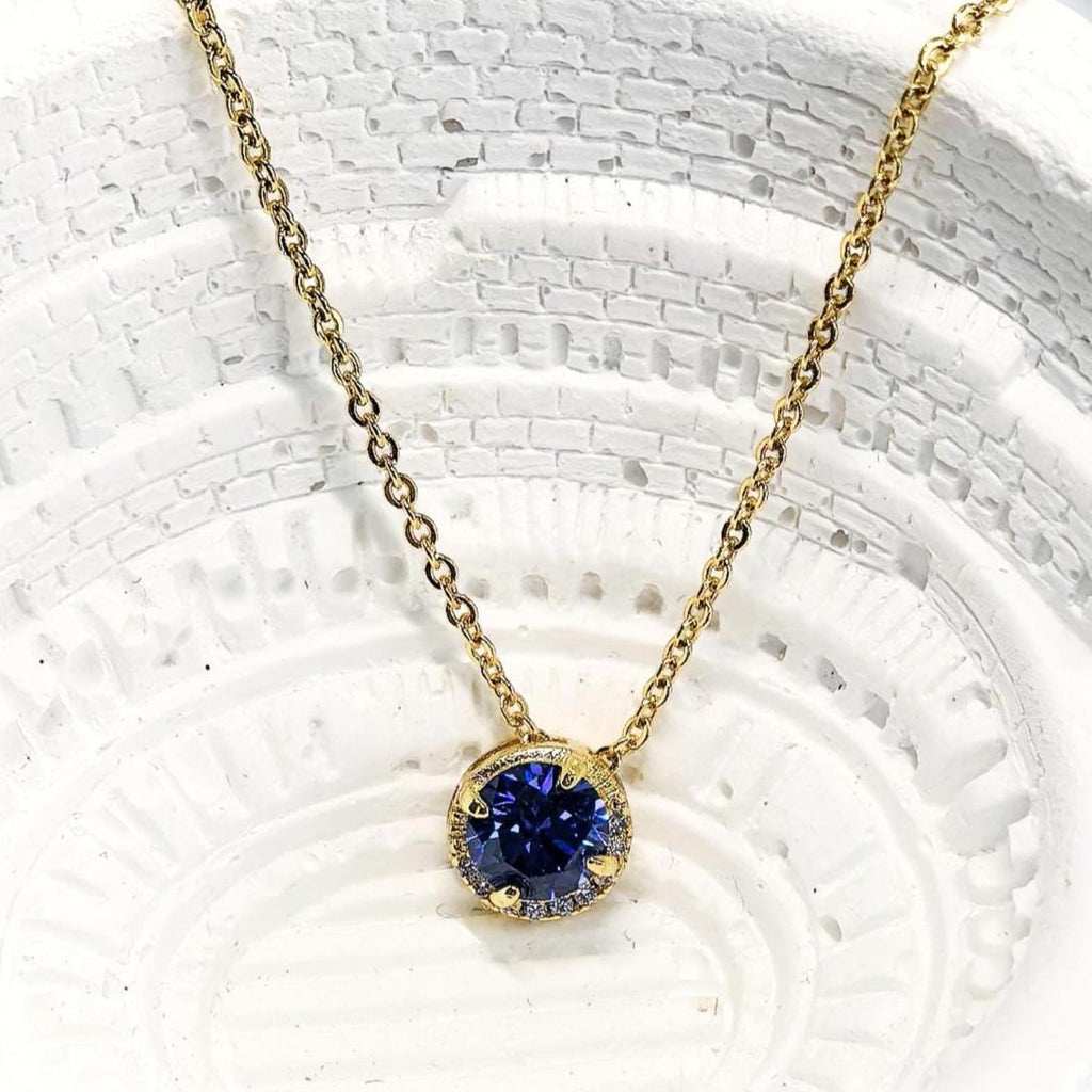 Natural Tanzanite Necklace 925 Sterling Silver 18K Gold Plated Pendant December Birthstone Blue Gemstone Necklace Gift for Her