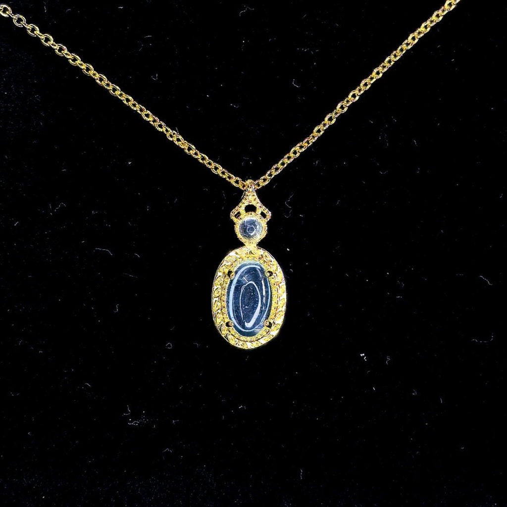 November Birthstone Gemstone Necklace Gift for Her Natural Sky Blue Topaz Necklace 925 Sterling Silver 18K Gold Plated Pendant