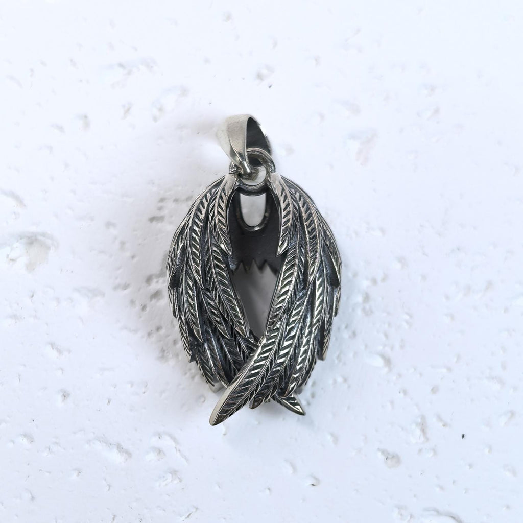 S925 Sterling Silver Feather Leaf Pendant Necklace – Vintage Style Boho Jewelry