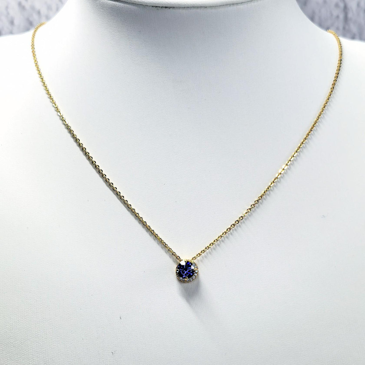 Natural Tanzanite Necklace 925 Sterling Silver 18K Gold Plated Pendant December Birthstone Blue Gemstone Necklace Gift for Her