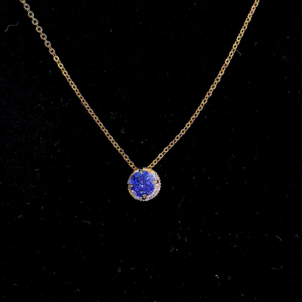 Natural Tanzanite Necklace 925 Sterling Silver 18K Gold Plated Pendant December Birthstone Blue Gemstone Necklace Gift for Her