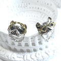 925 Sterling Silver Bulldog Stud Earrings Movable Gold Tone Glasses Chain Detail French Bulldog Earrings Dog Lover Gift Jewelry